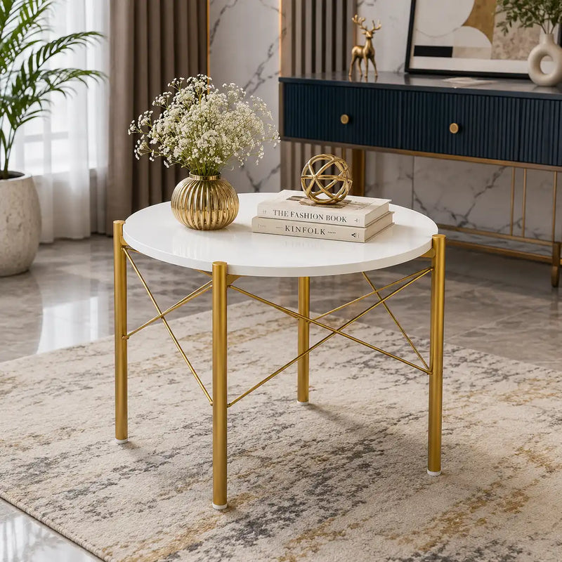 Premium White Marble Round Shape Center Table