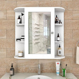 Premium Wooden Bathroom Cabinet with 10 Spacious Shelves with White Finish