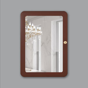 Premium Wooden Brown Bathroom Cabinet with Mirror & 7 Spacious Shelves