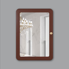 Premium Wooden Brown Bathroom Cabinet with Mirror & 7 Spacious Shelves