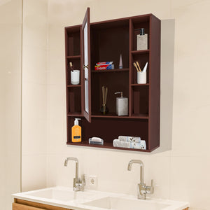  Bathroom Cabinet with Mirror & 9 Spacious Shelves