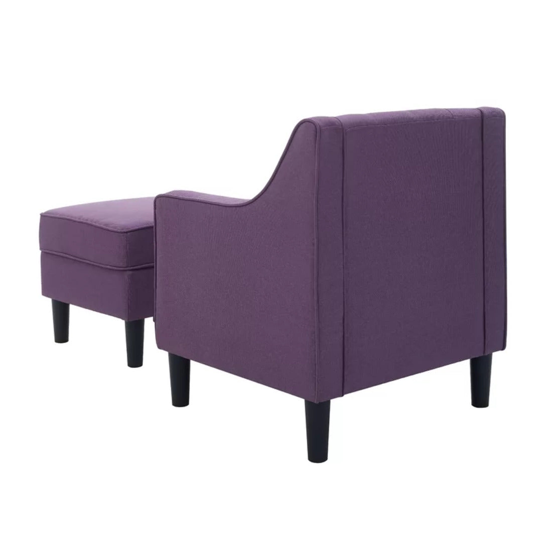 Purple Color Chair with Ottoman