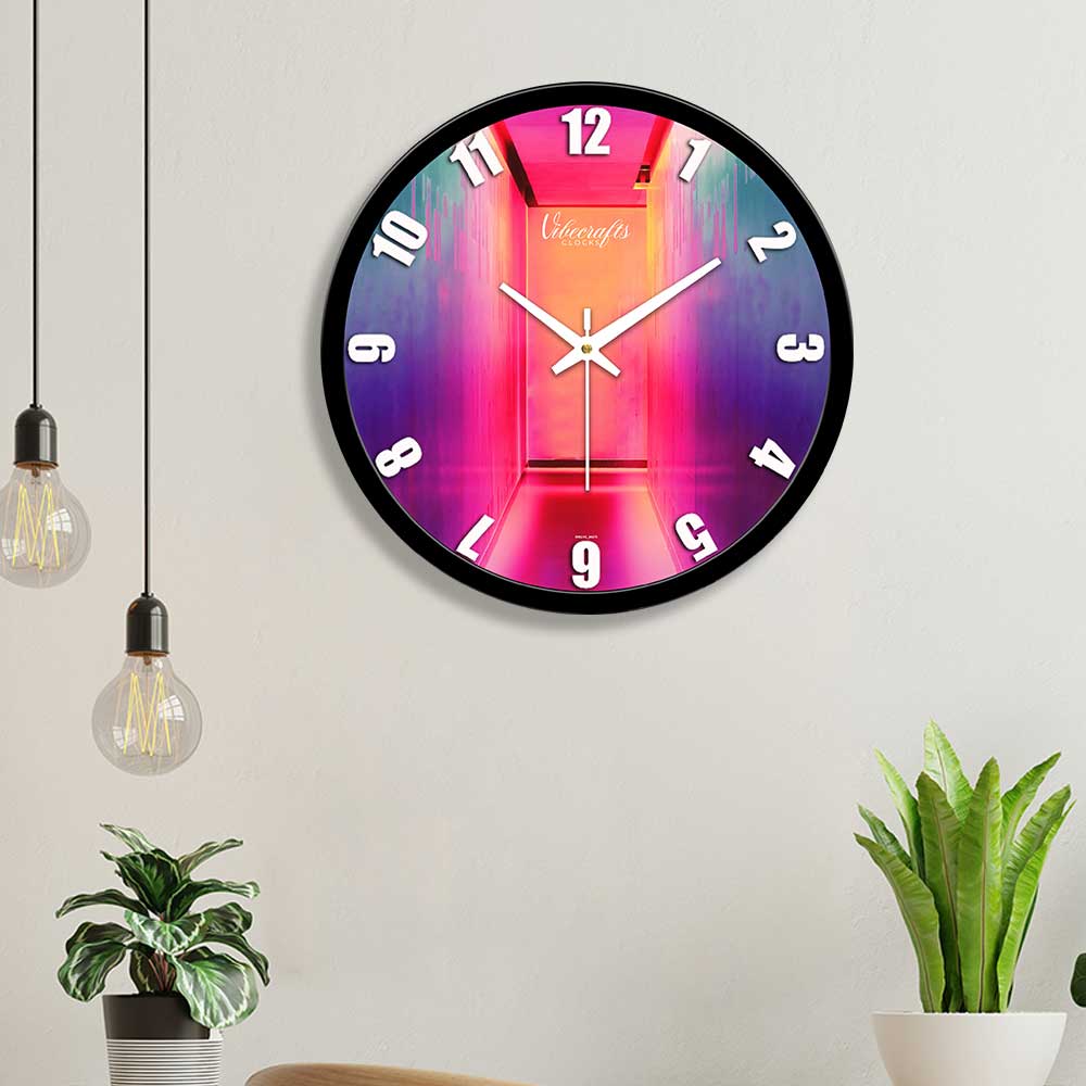 Rainbow Color Door Way Designer Wall Clock