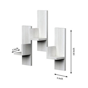  Shaped Artistic Wooden Wall Shelves Set of Three