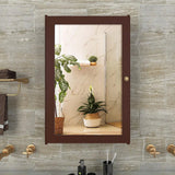 Rectengular Wooden Bathroom Cabinet with 3 Spacious Shelves with Solid Brown Finish