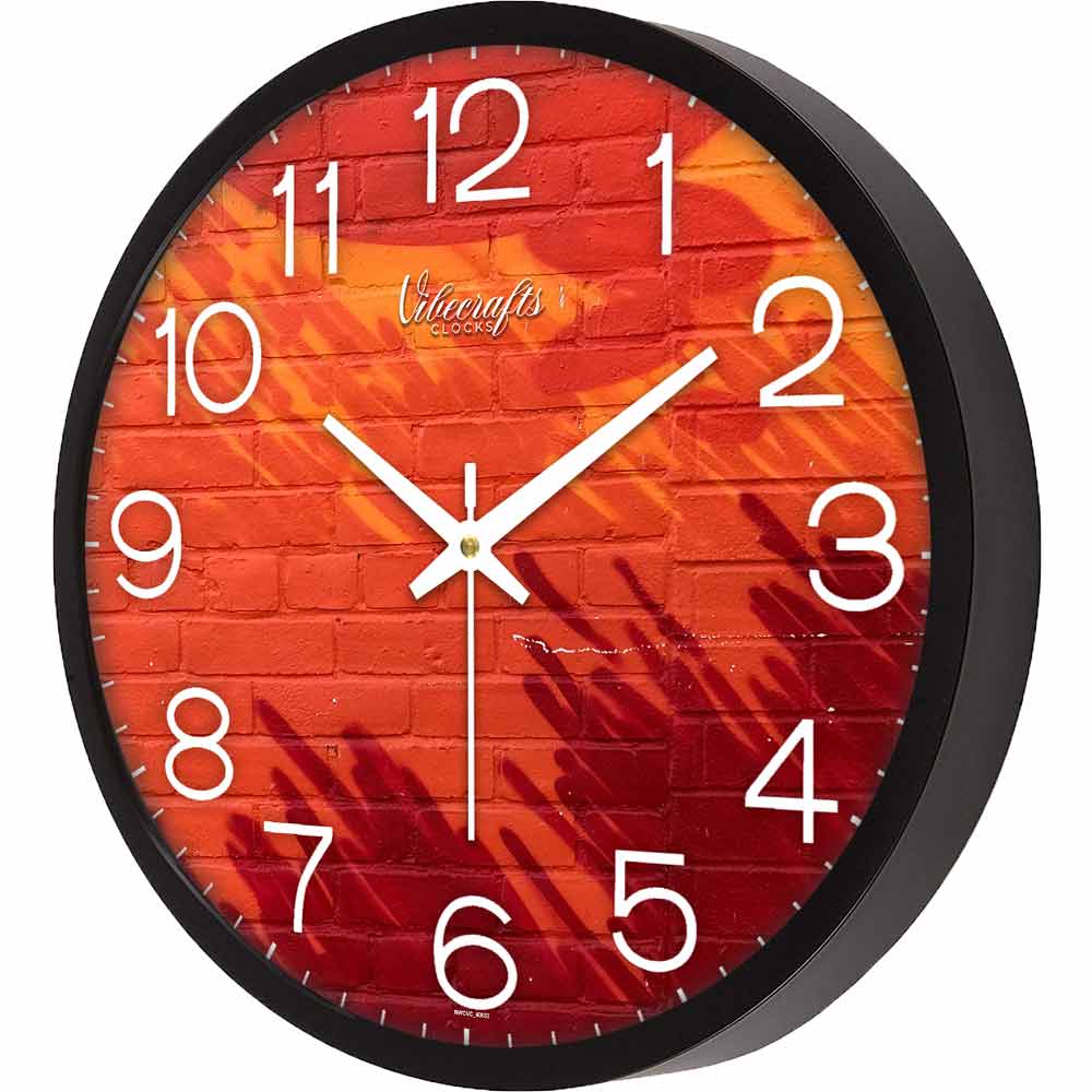 Red Bricks Two Colors Shaded Designer Wall Clock