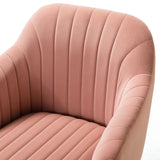 Refined Baby Pink Armchair with Golden Legs