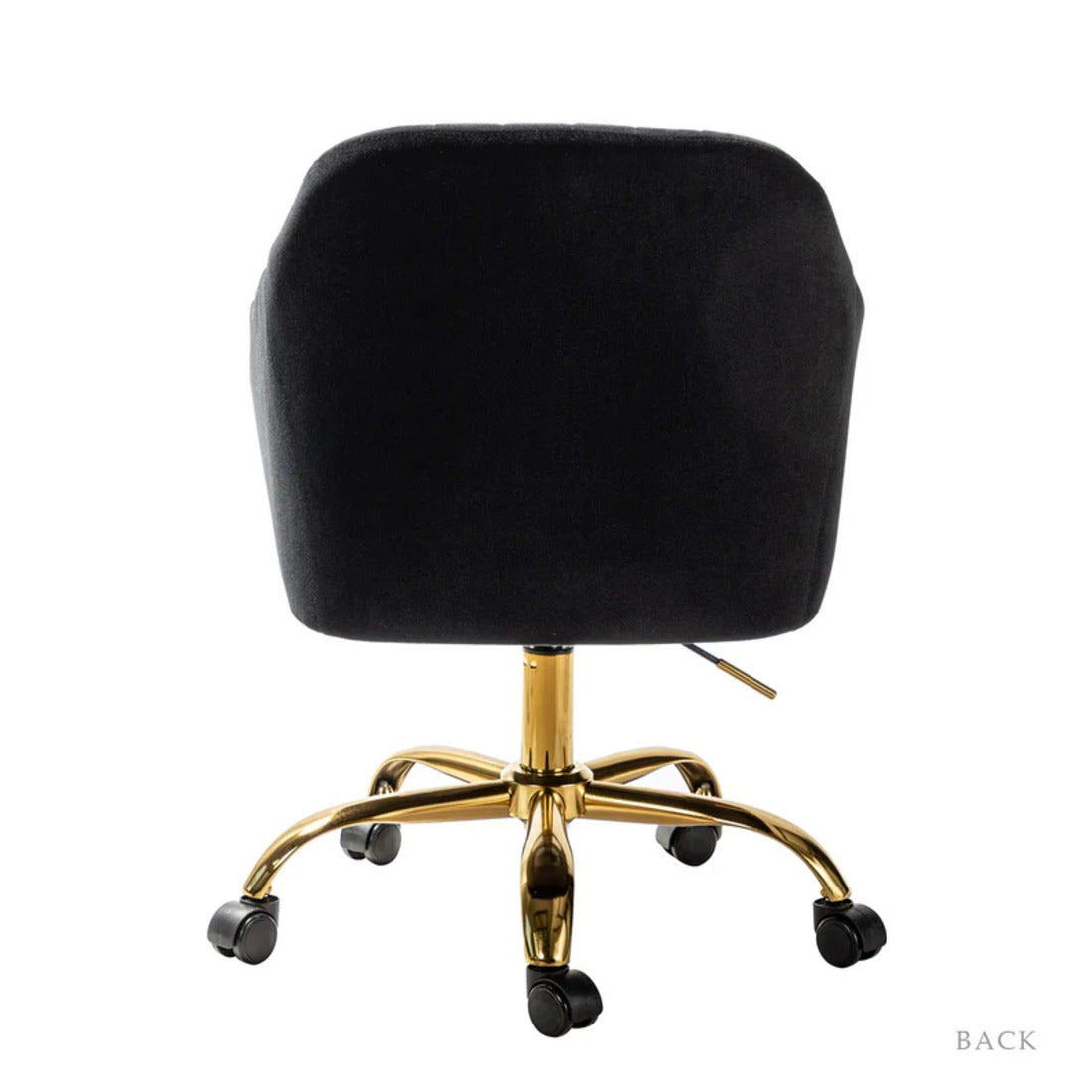 Refined Black Armchair with Golden Legs