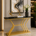 Refined Luxury Black Marble Hallway Console Table