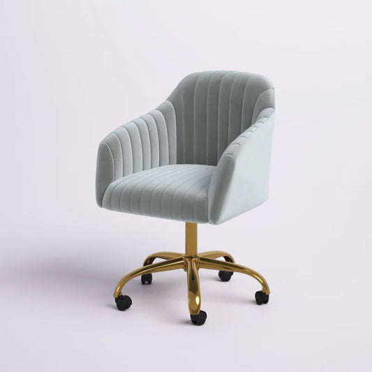 White Tufted Velvet Comfy Armchair with Golden Legs