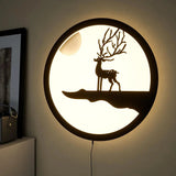 Reindeer Designer Backlit Wooden Wall Decor with LED Night Light