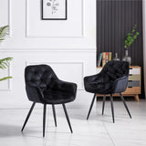 Rich Black Comfy Premium Padded Velvet Lounge Chair