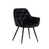  Black Comfy Premium Padded Velvet Lounge Chair