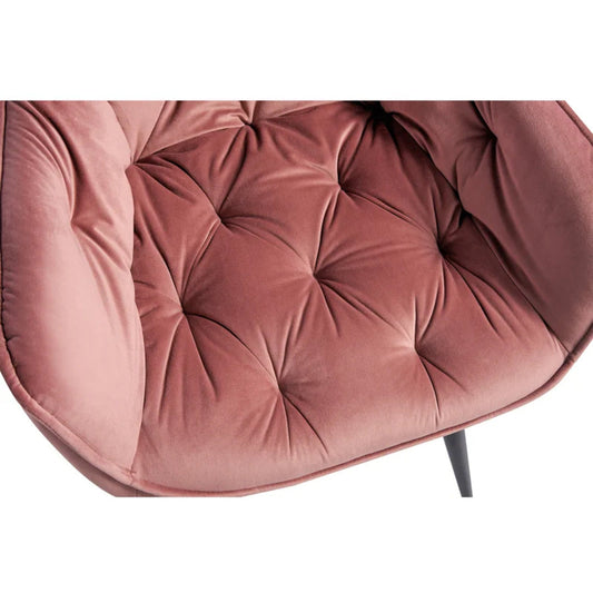 Pink Comfy Padded Tufted Premium Velvet Lounge Chair