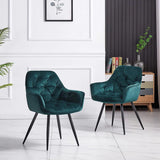 Rich Emerald Color Comfy Padded Tufted Velvet Lounge Chair