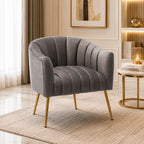 Rich Grey Tufted Velvet Sofa Lounge Chair