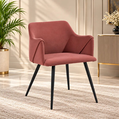Rich Pink Premium Cushion Velvet Lounge Chair