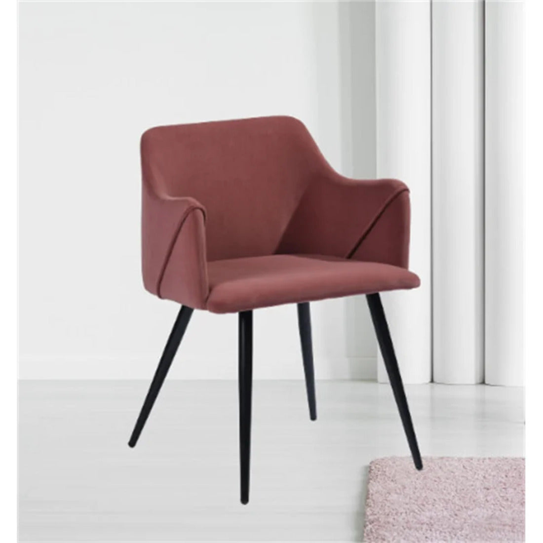 Rich Pink Premium Cushion Velvet Lounge Chair