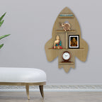 Wall Shelf LED Light Wall Shelf with Oak Finish