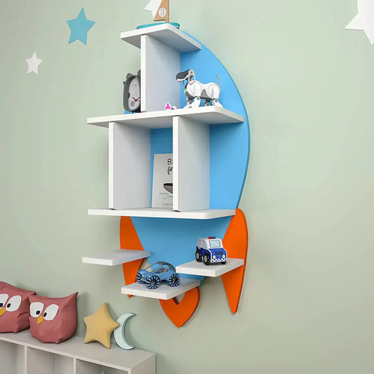  Shape Wooden Wall Storage Shelf for Kids