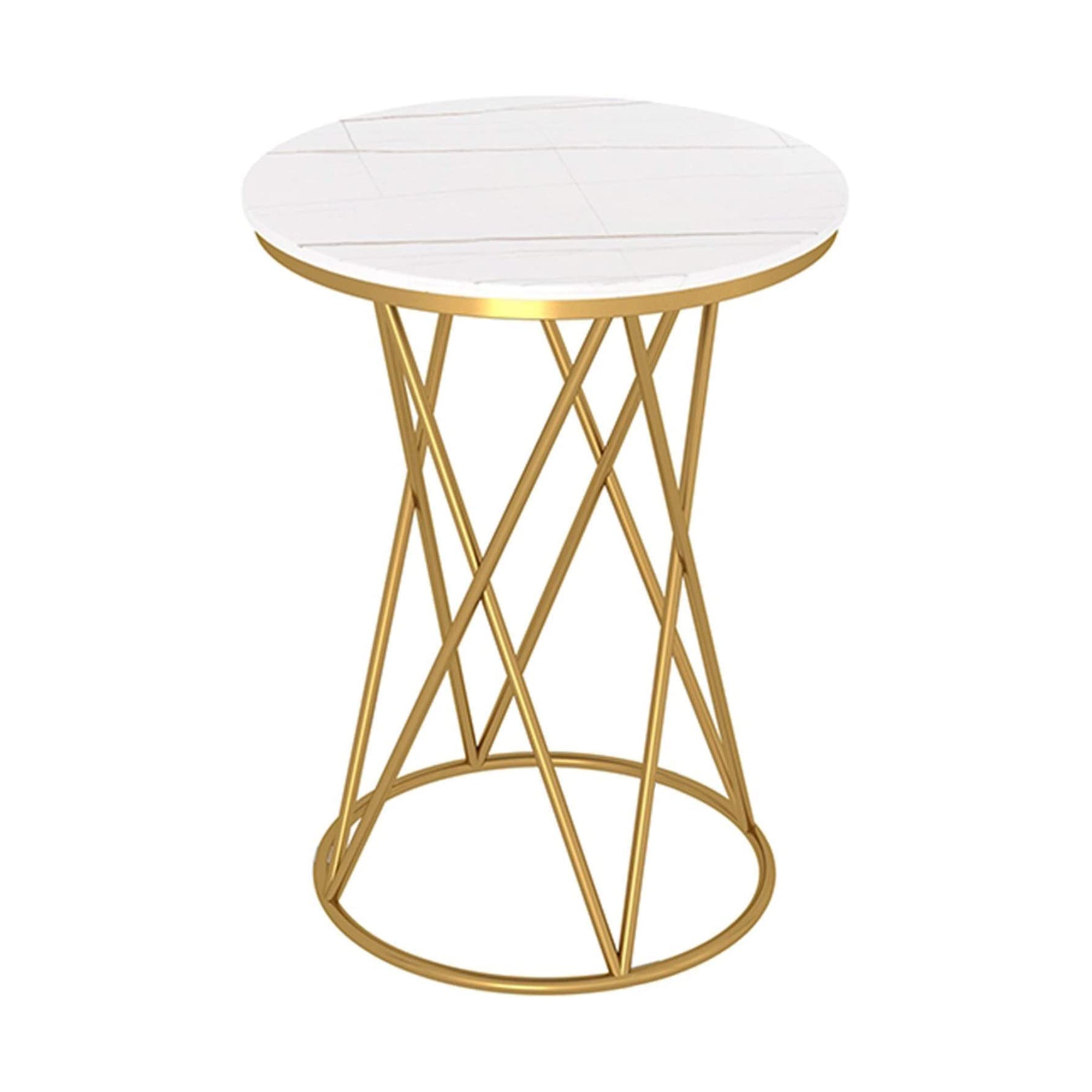 Rounded Side End Designer Golden Metal Finish Side Table – Vibecrafts