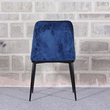 Royal Blue Velvet & Iron Dining Chair