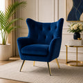 Royal Blue Comfortable Tufted Velvet Sofa Lounge Chair