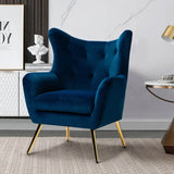 Royal Blue Comfortable Tufted Velvet Sofa Lounge Chair
