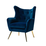 Blue Comfortable Tufted Velvet Sofa Lounge Chair