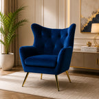 Royal Blue Comfortable Tufted Velvet Sofa Lounge Chair