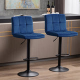 Royal Blue Luxurious Feel Velvet Counter Bar Chair / Long Chair