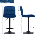 Blue Luxurious Velvet Counter Long Chair