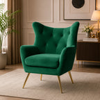 Royal Green Comfortable Tufted Velvet Sofa Lounge Chair