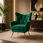 Royal Green Comfortable Tufted Velvet Sofa Lounge Chair