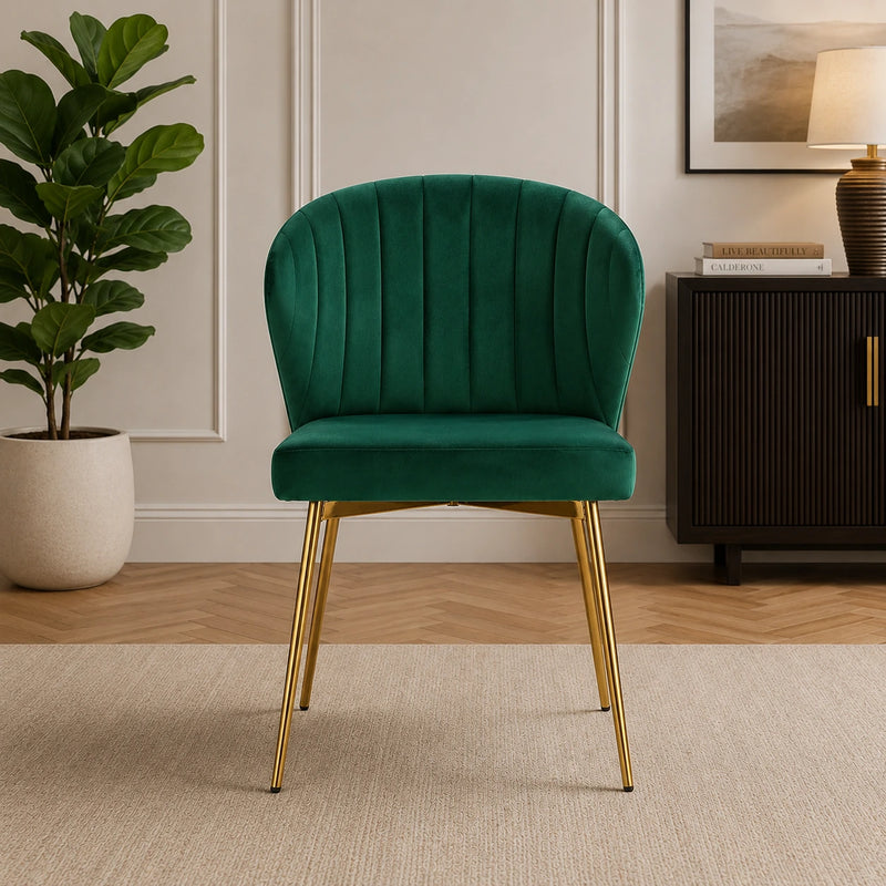Royal Green Velvet Tufted Luxury Accent Chair