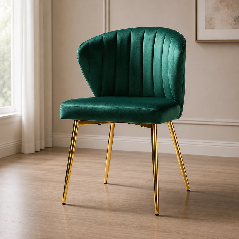 Royal Green Velvet Tufted Luxury Accent Chair