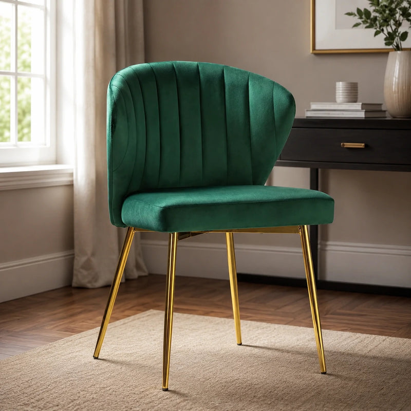 Royal Green Velvet Tufted Luxury Accent Chair