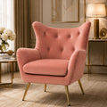 Royal Pink Comfortable Tufted Velvet Sofa Lounge Chair