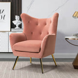 Royal Pink Comfortable Tufted Velvet Sofa Lounge Chair