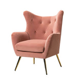 Pink Comfortable Tufted Velvet Sofa Lounge Chair