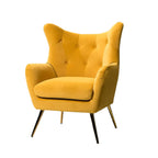 Yellow Comfortable Tufted Velvet Sofa Lounge Chair