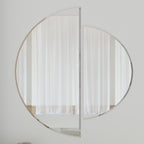  Frameless Beveled Semi Circle Mirror