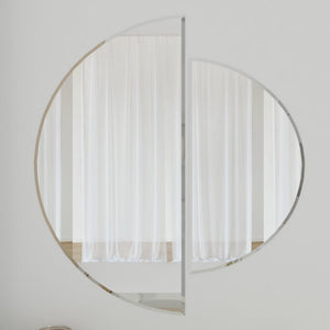  Frameless Beveled Semi Circle Mirror