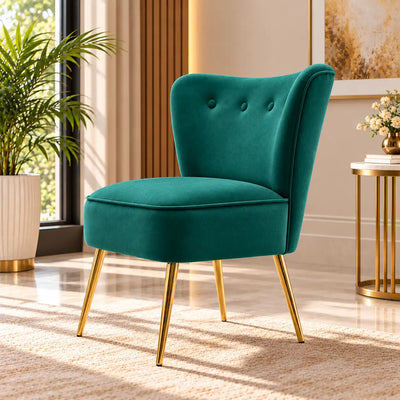Seagreen Deep Cushioning Comfy Plush Velvet Lounge Chair