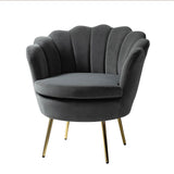 Designer Grey Velvet Lounge Chair