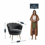 Luxury Grey Velvet Lounge Chair