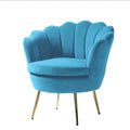 Luxury Sky Blue Velvet Comfy Lounge Chair