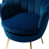 Blue Colour Velvet Lounge Chair