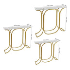 Sleek Entryway Elegance Rectangular White Marble Console Table