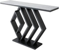 Sleek Sophistication White Marble Black Console Table